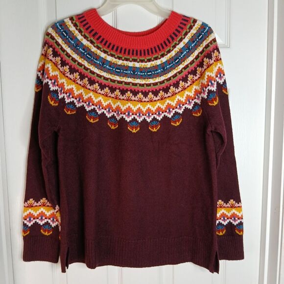 Beautiful Fair Isle Crewneck Sweater Size Medium by Talbots - Picture 1 of 7